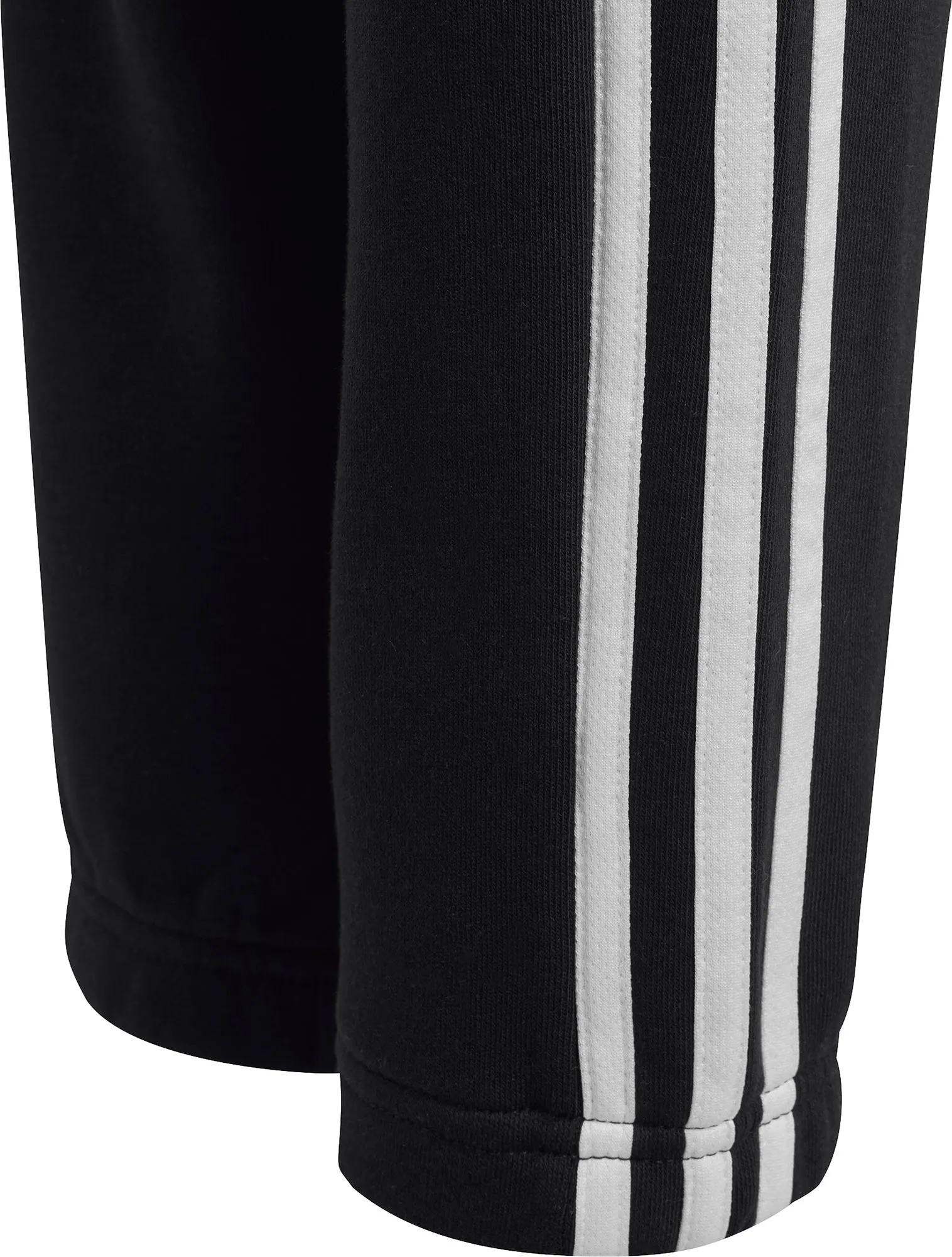 adidas Essentials 3 Stripes Junior Fleece Joggers - Black