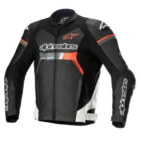 Alpinestars Gp Force Leather Jacket B/W Red Fluo