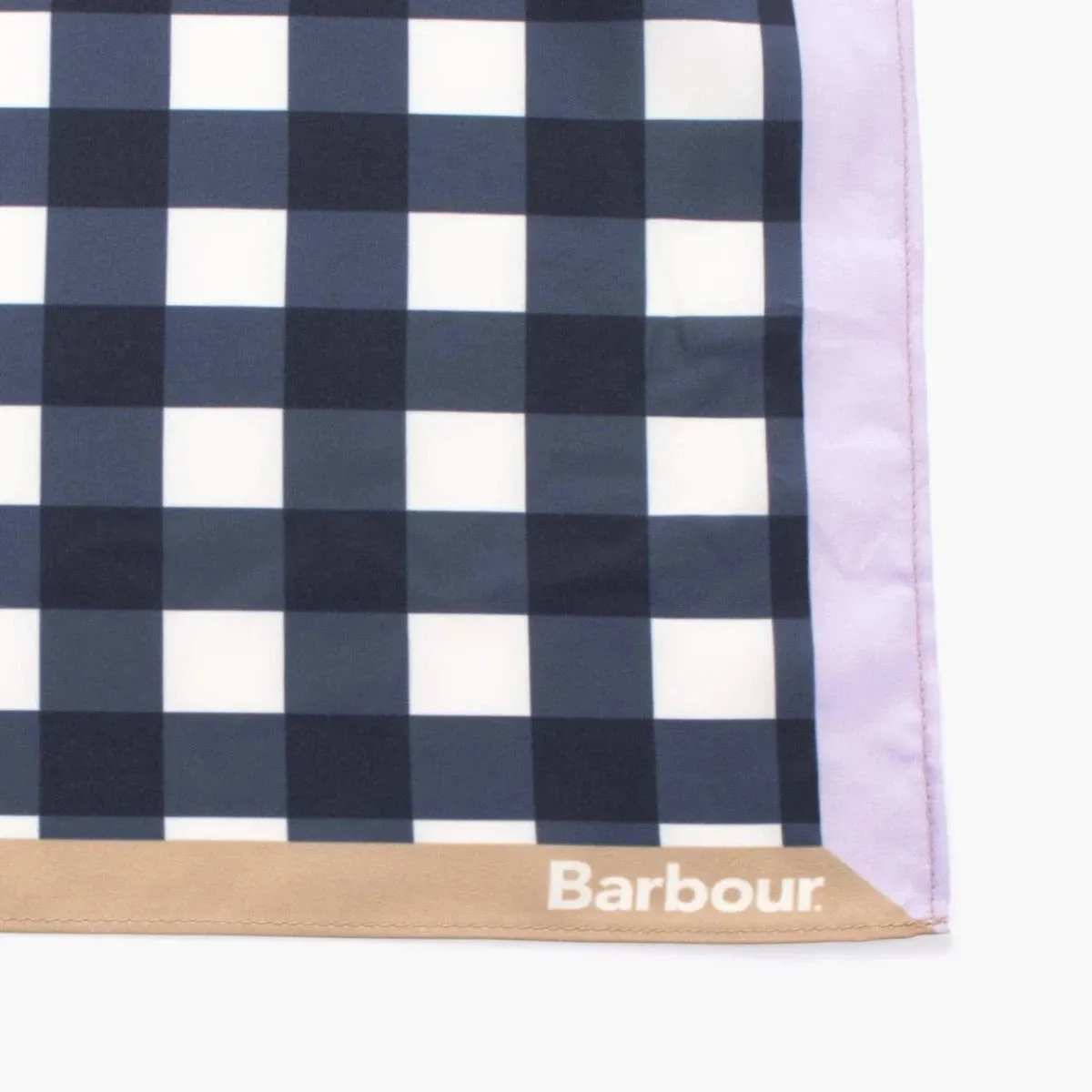 Barbour Darla Gingham Square Scarf in Navy/Iris