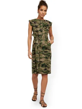 Camo-Print Utility Dress