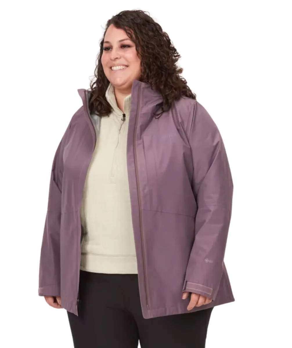 CLEARANCE - Marmot Minimalist Goretex Shell Women's Plus Size Rain Jacket Purple 1X - 3X