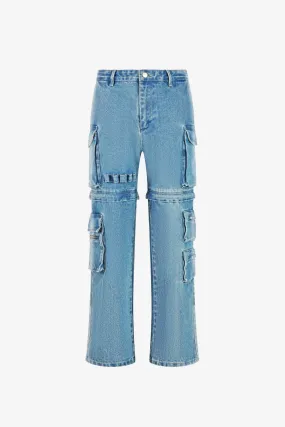 Convertible Cargo Denim Pants