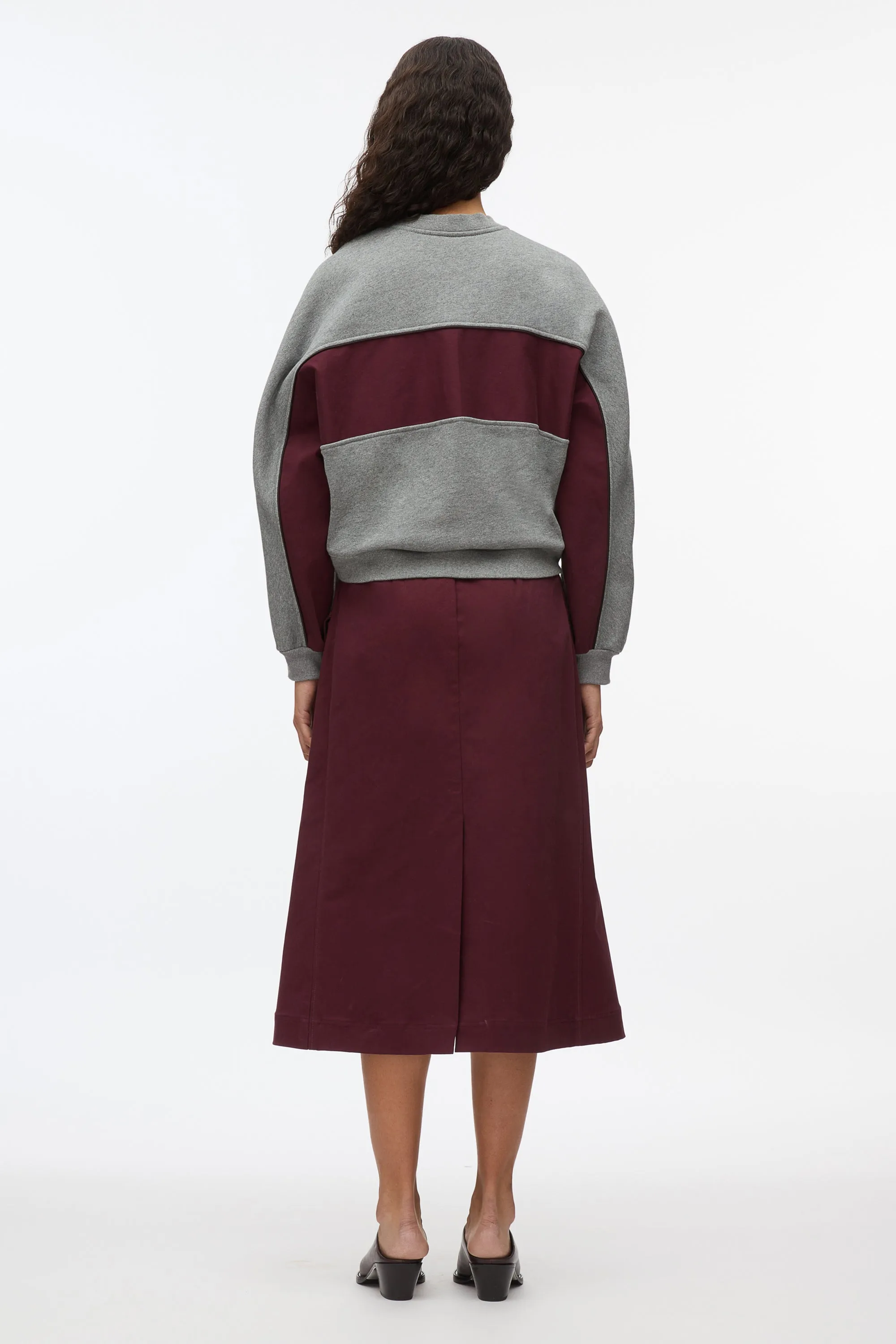 Draped Sweatshirt Utility Dress