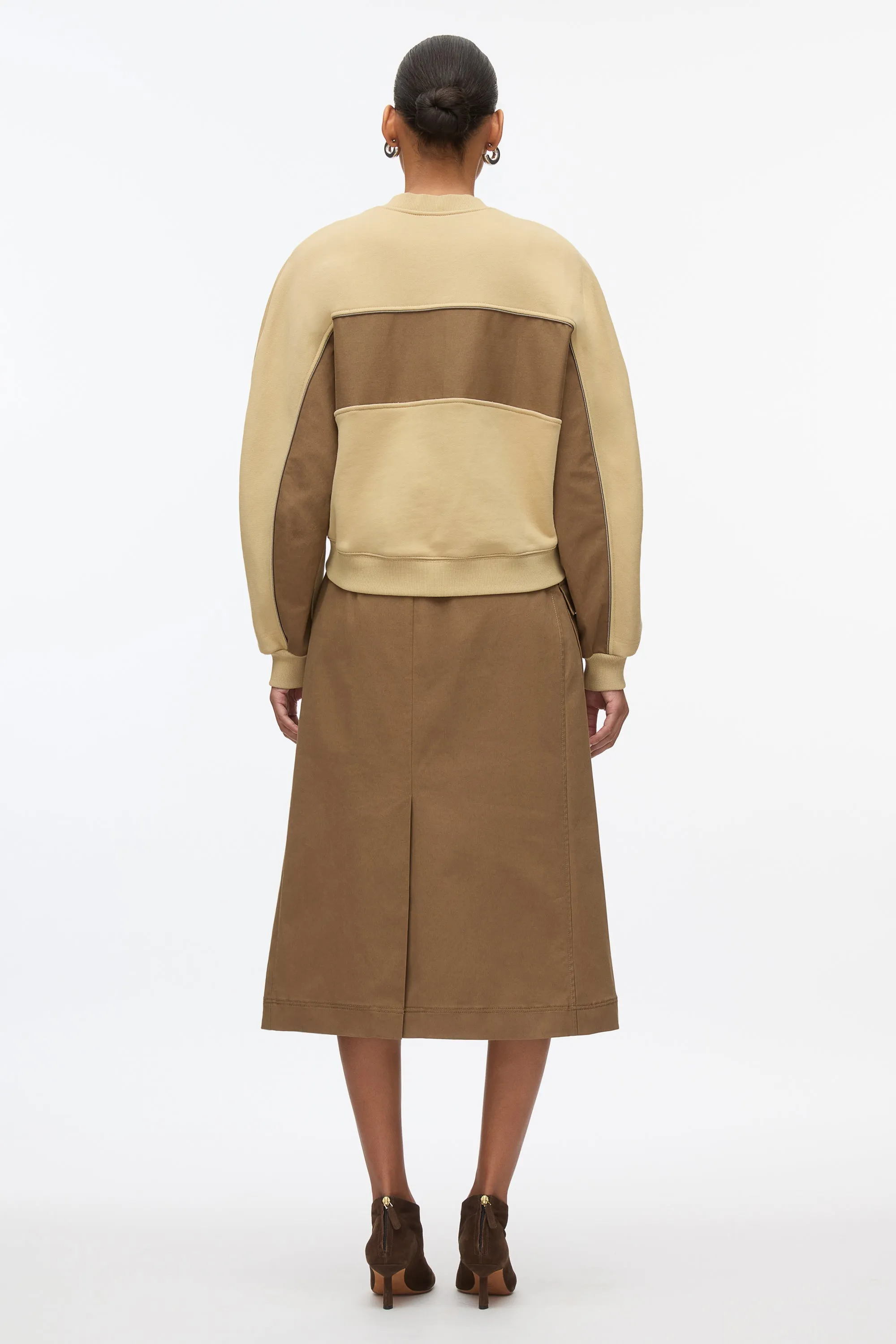 Draped Sweatshirt Utility Dress