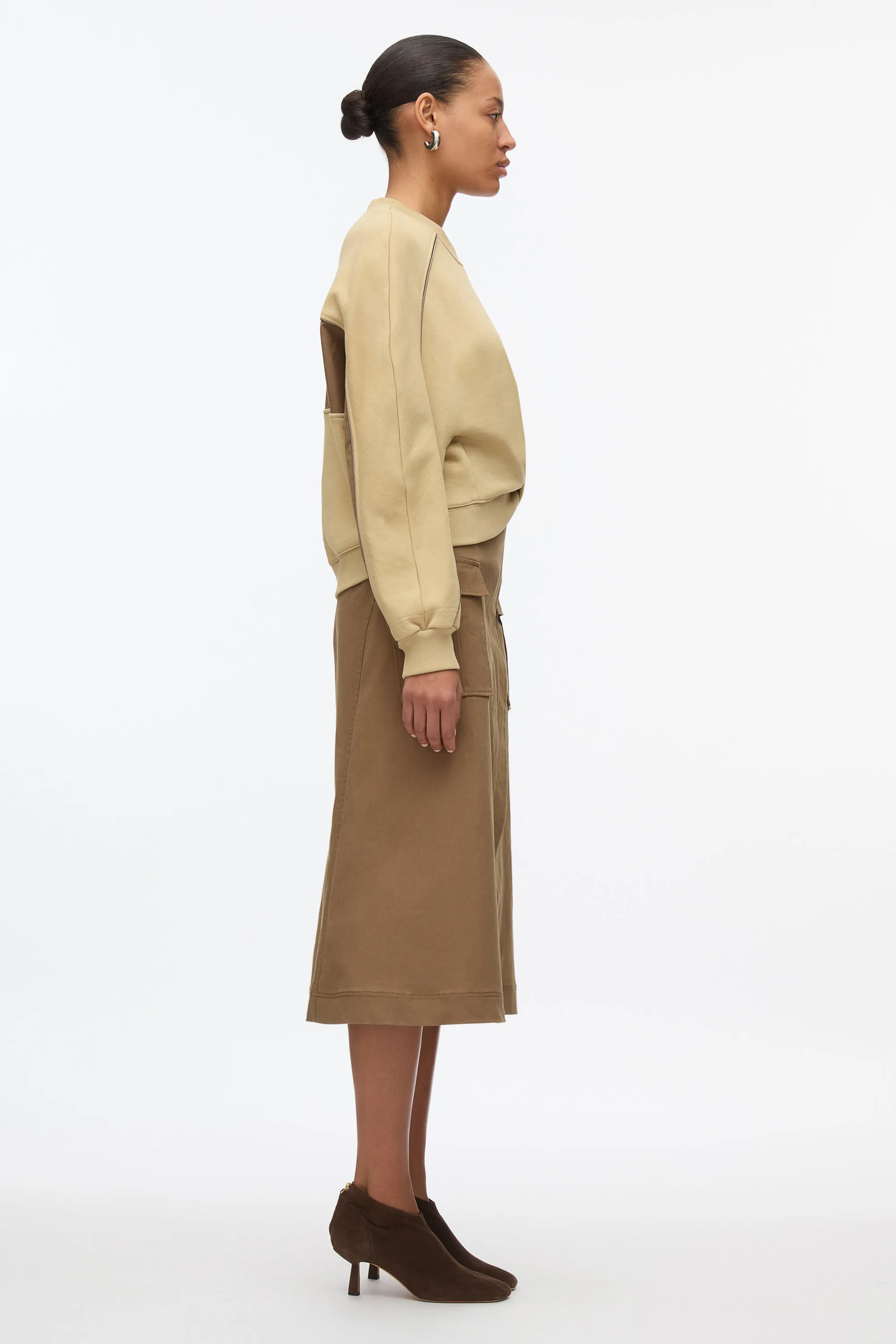 Draped Sweatshirt Utility Dress