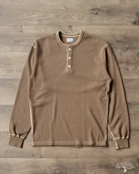 FN-THLH-004 - Waffle Knit Henley Thermal - Olive