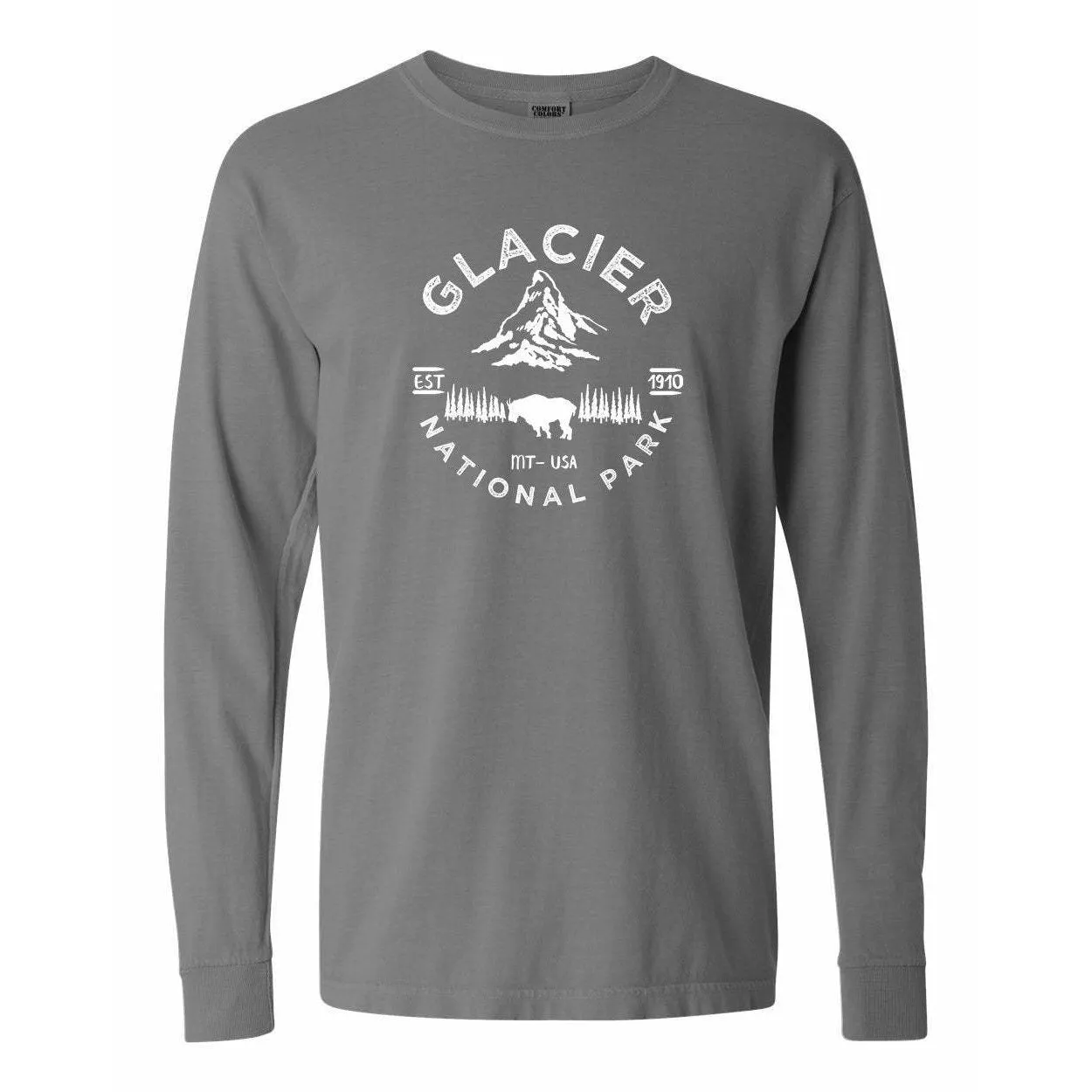 Glacier National Park Comfort Colors Long Sleeve T Shirt