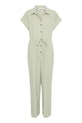 Khaki Linen Jumpsuit