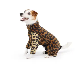 leopard fleece onesie