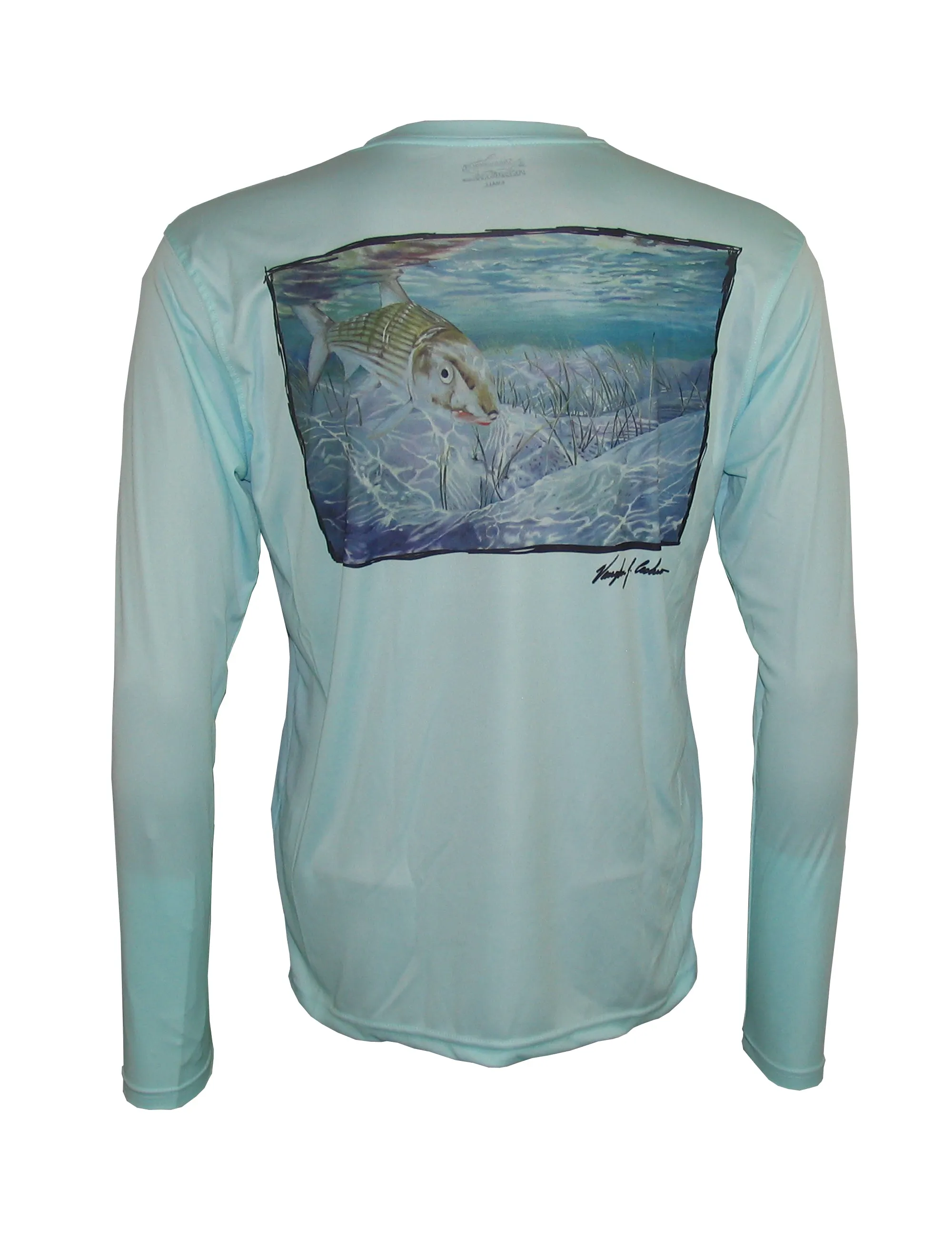 Men's Sun Protective Fishing Shirt Seagrass Green/Bonefish