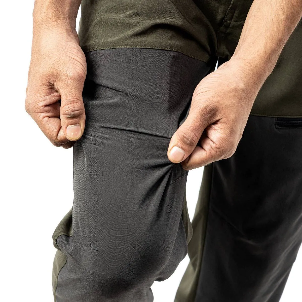 Men's Trekking and Hiking Pants - Green & Grey