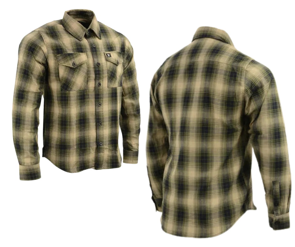 Milwaukee Plaid Beige/Black/Olive Flannel Shirt