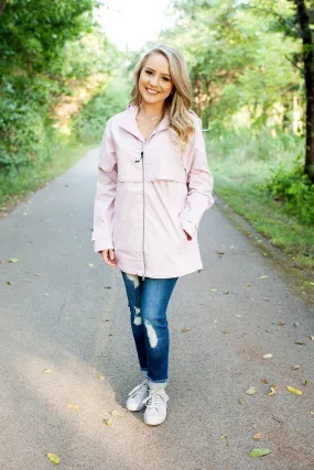 Monogrammed New Englander Rain Jacket Pink