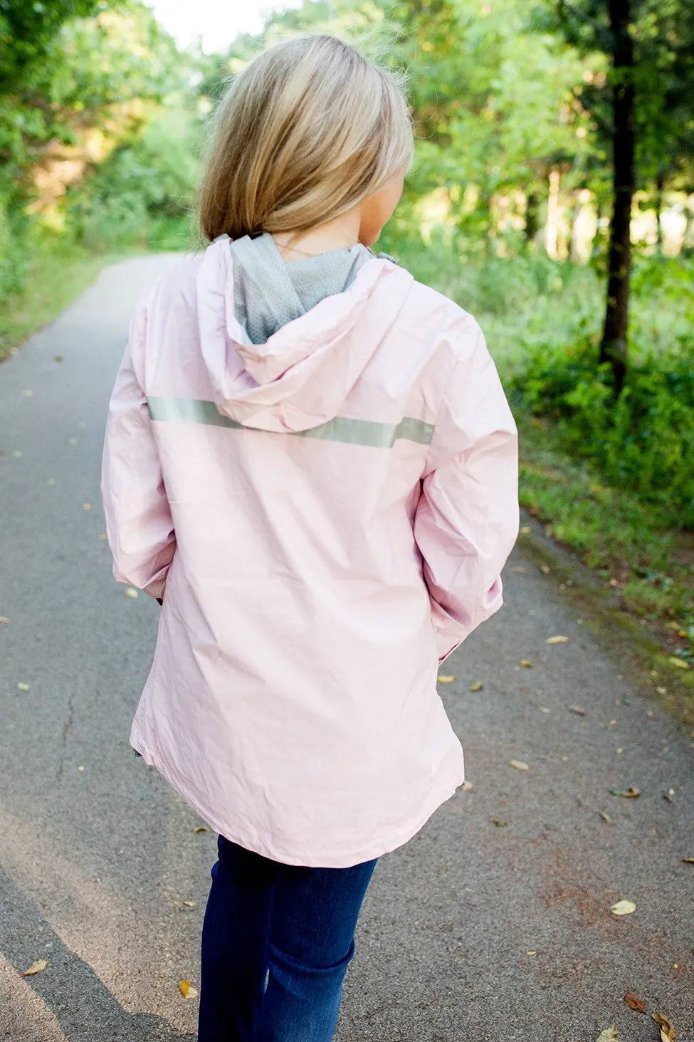 Monogrammed New Englander Rain Jacket Pink