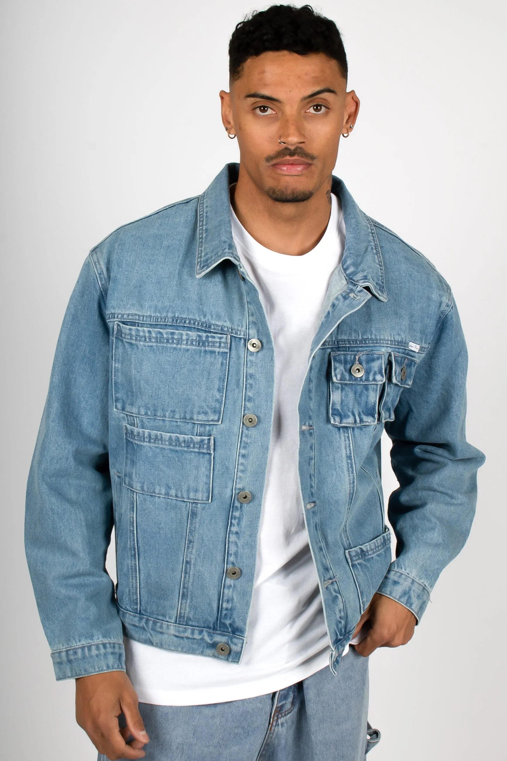 Nevada Blue Wash Utility Denim Jacket