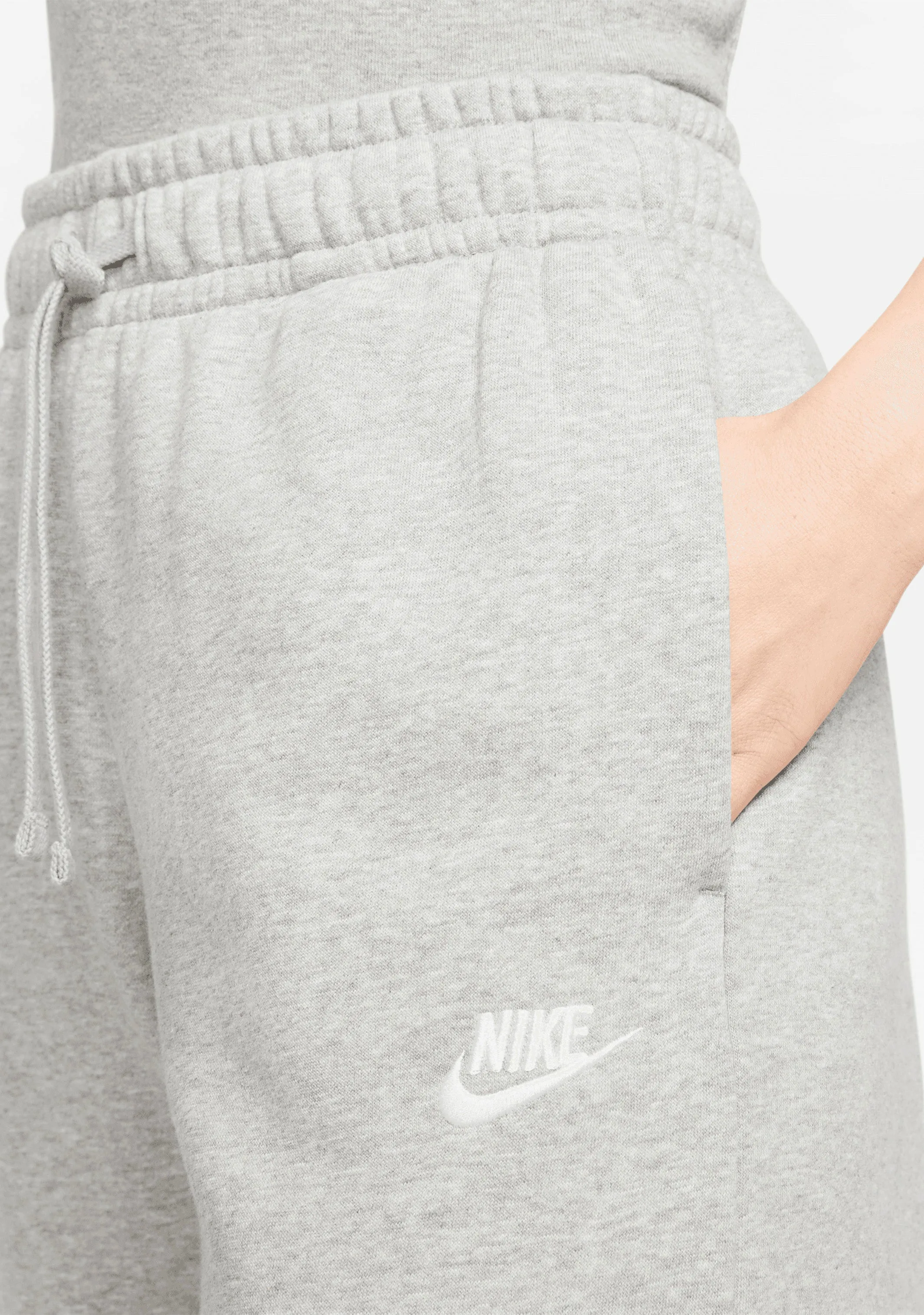 Nike Women's Mid-Rise Wide-Leg Fleece Sweatpants Grey <br> FB2727-063