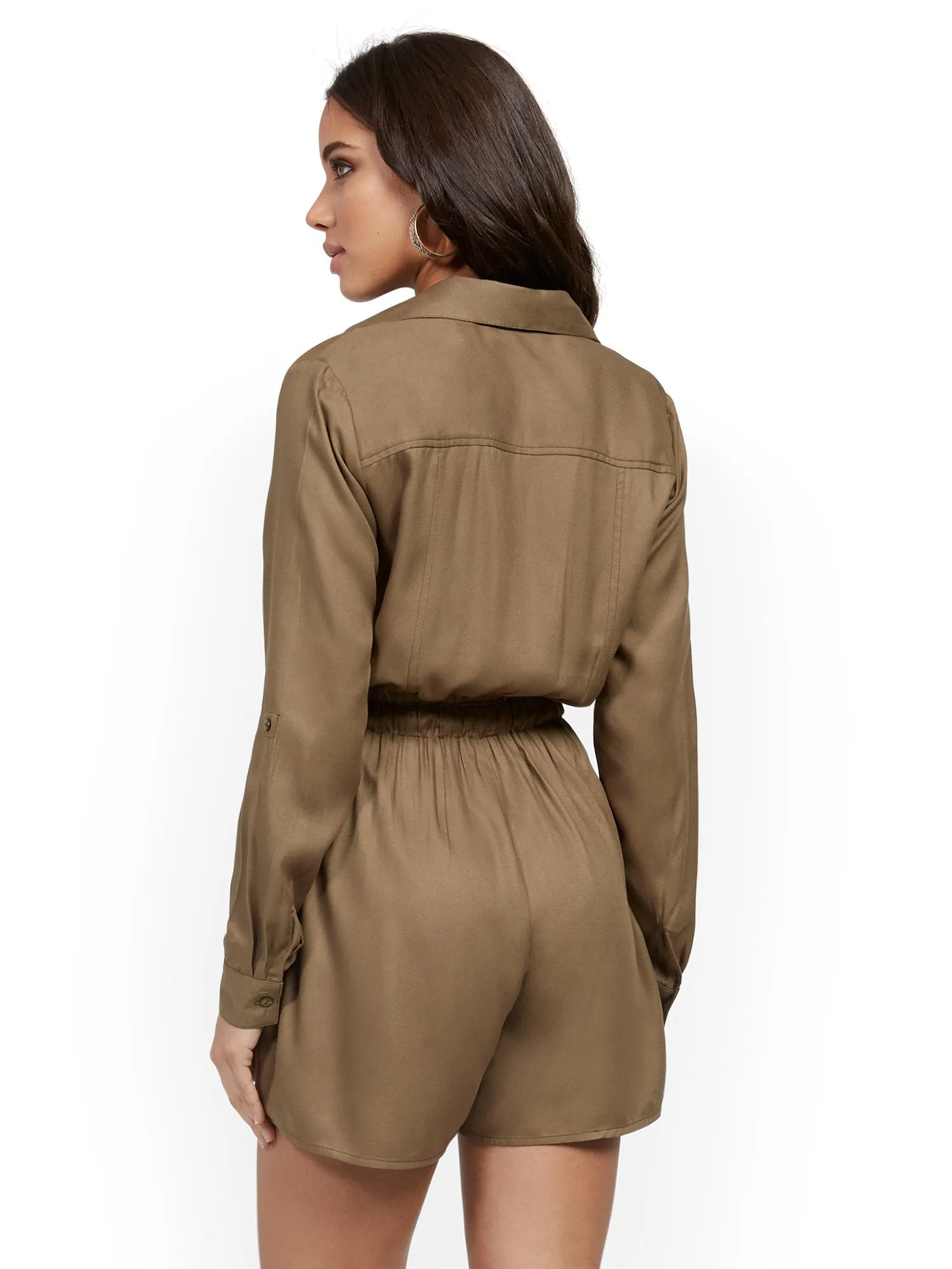 Olive Utility Romper