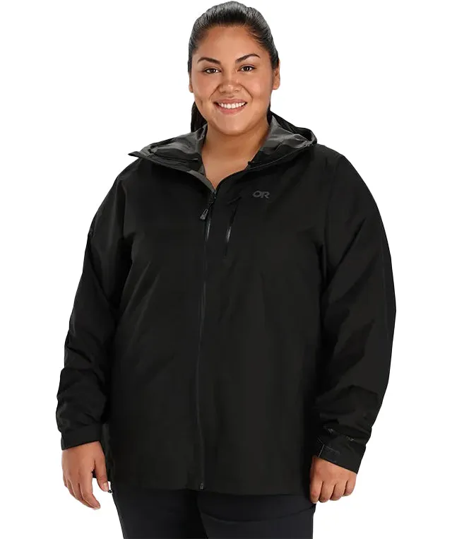 Outdoor Research Women’s Aspire II Goretex Rain Shell Jacket Black Plus Size 1X - 4X