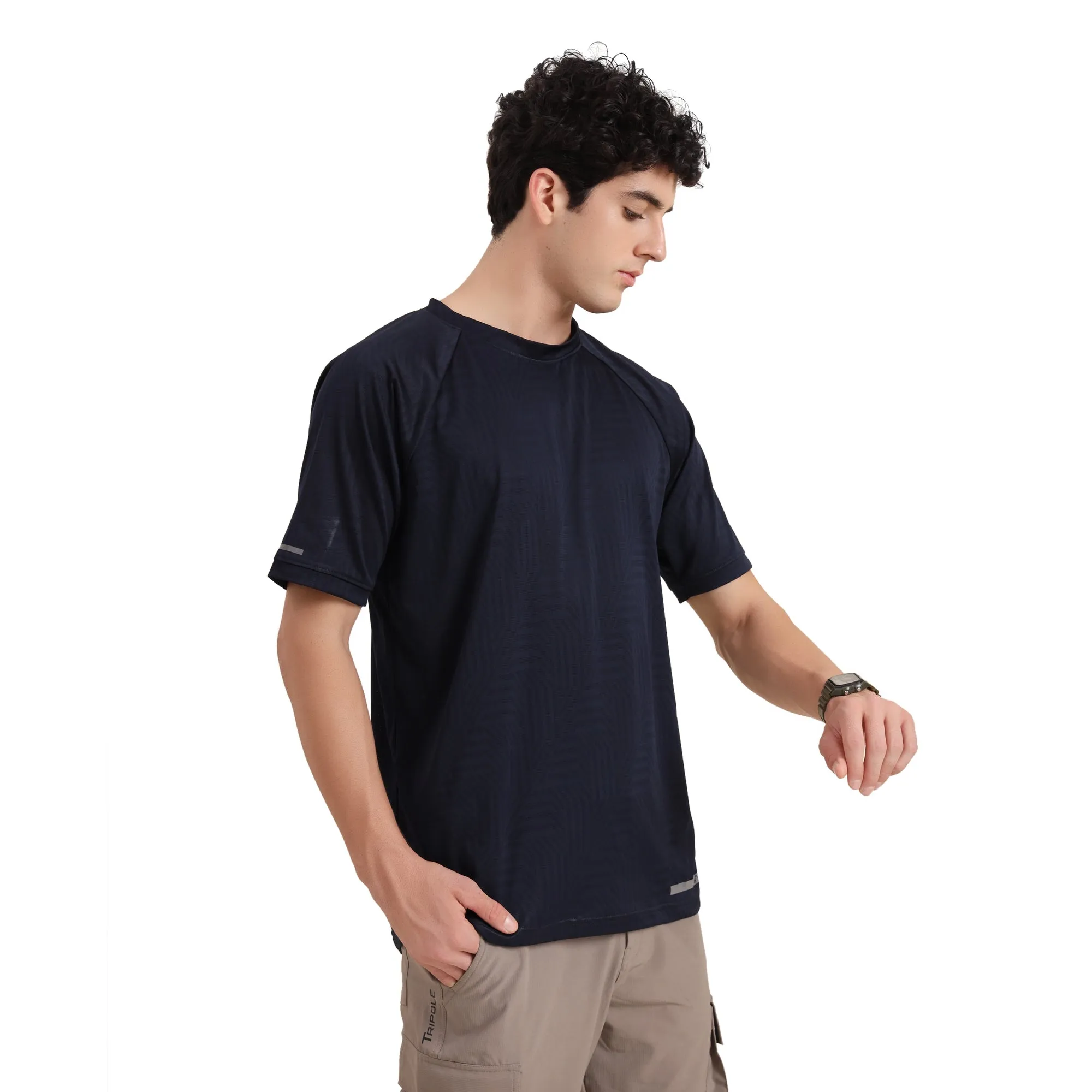 Outdoor Sportswear T-Shirt for Hiking, Running and Gyming | Navy Blue