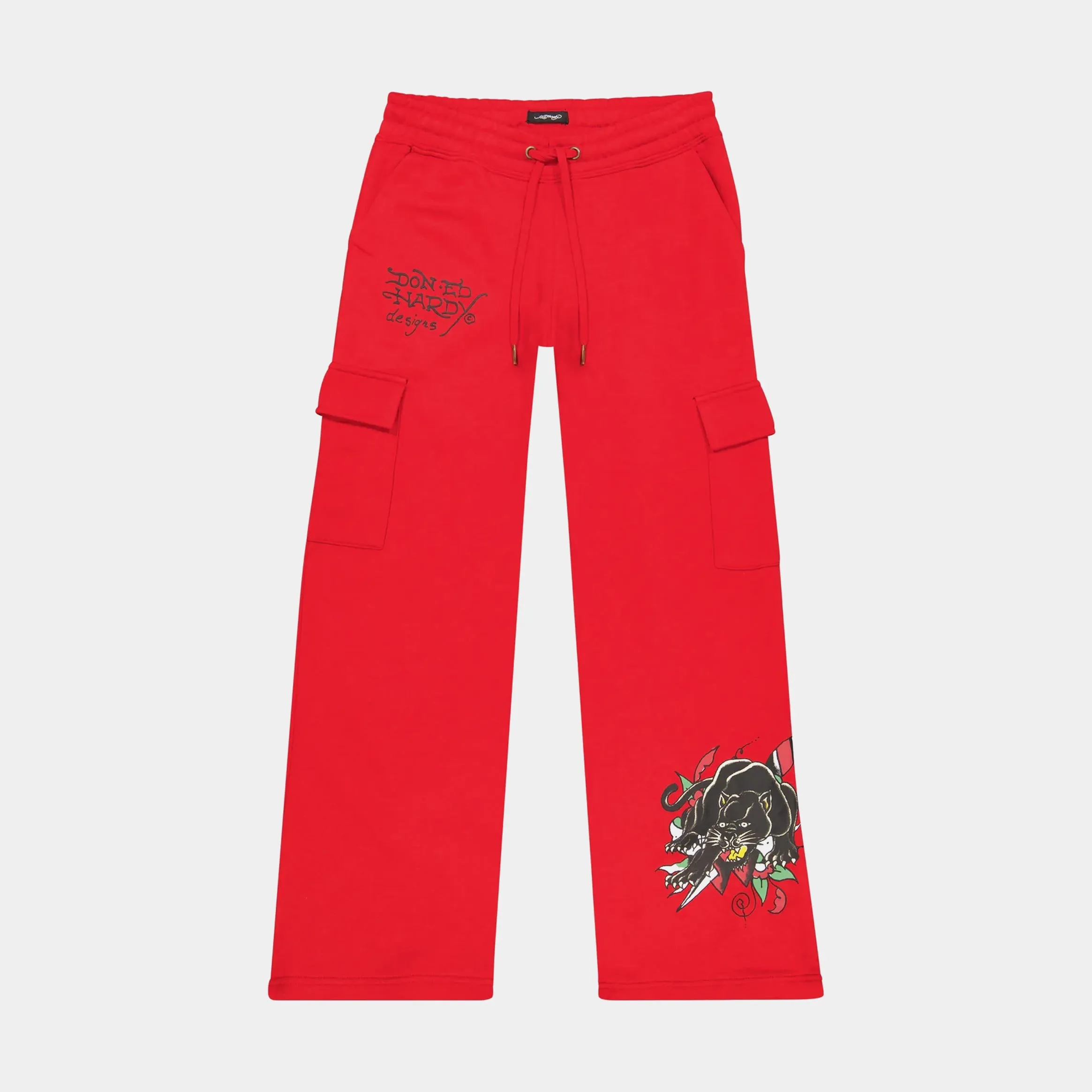 Panther Dagger Fleece Cargo Womens Pants (Red/Black)