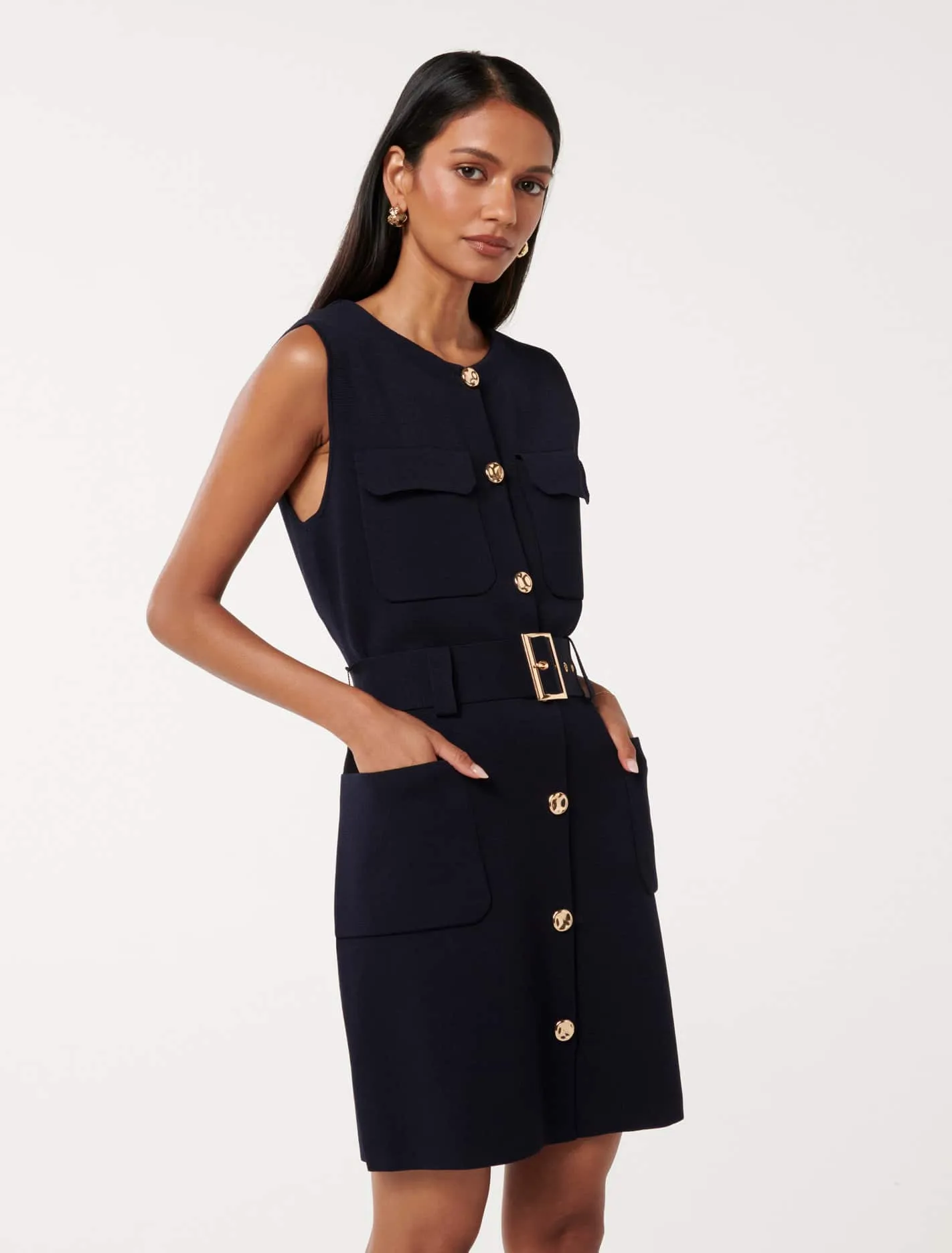 Parker Petite Luxe Utility Mini Dress