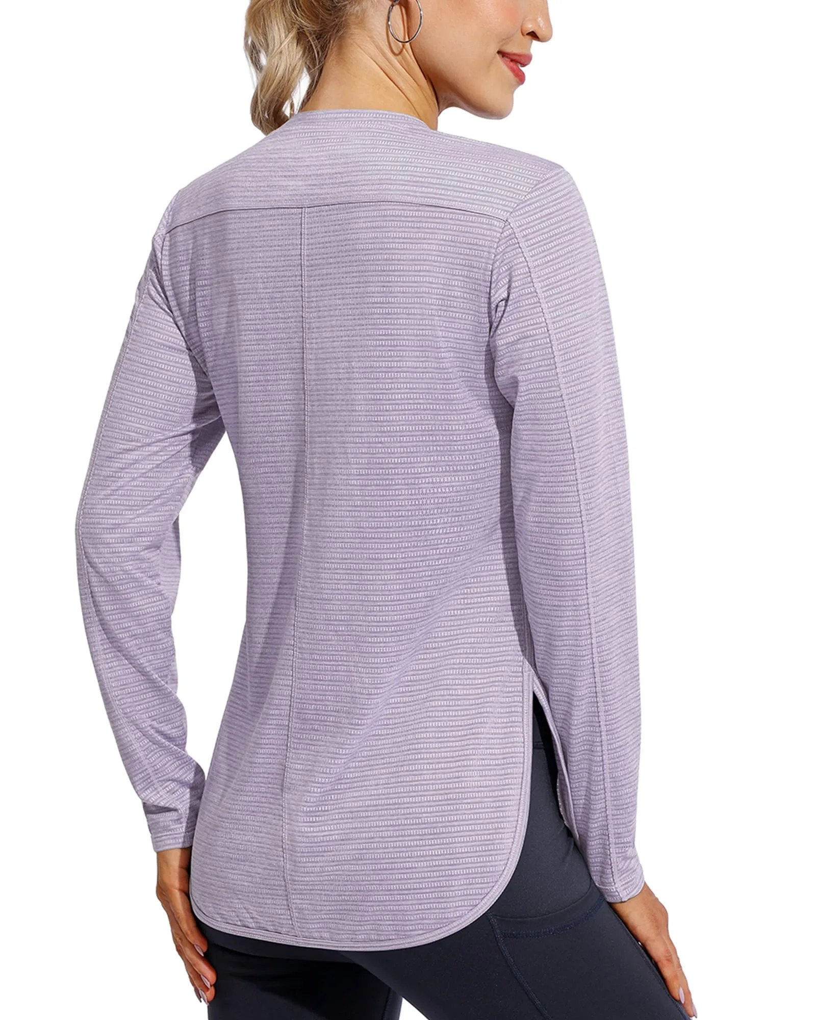 Quick Dry Scoop Neck UV Long Sleeve Workout Tops