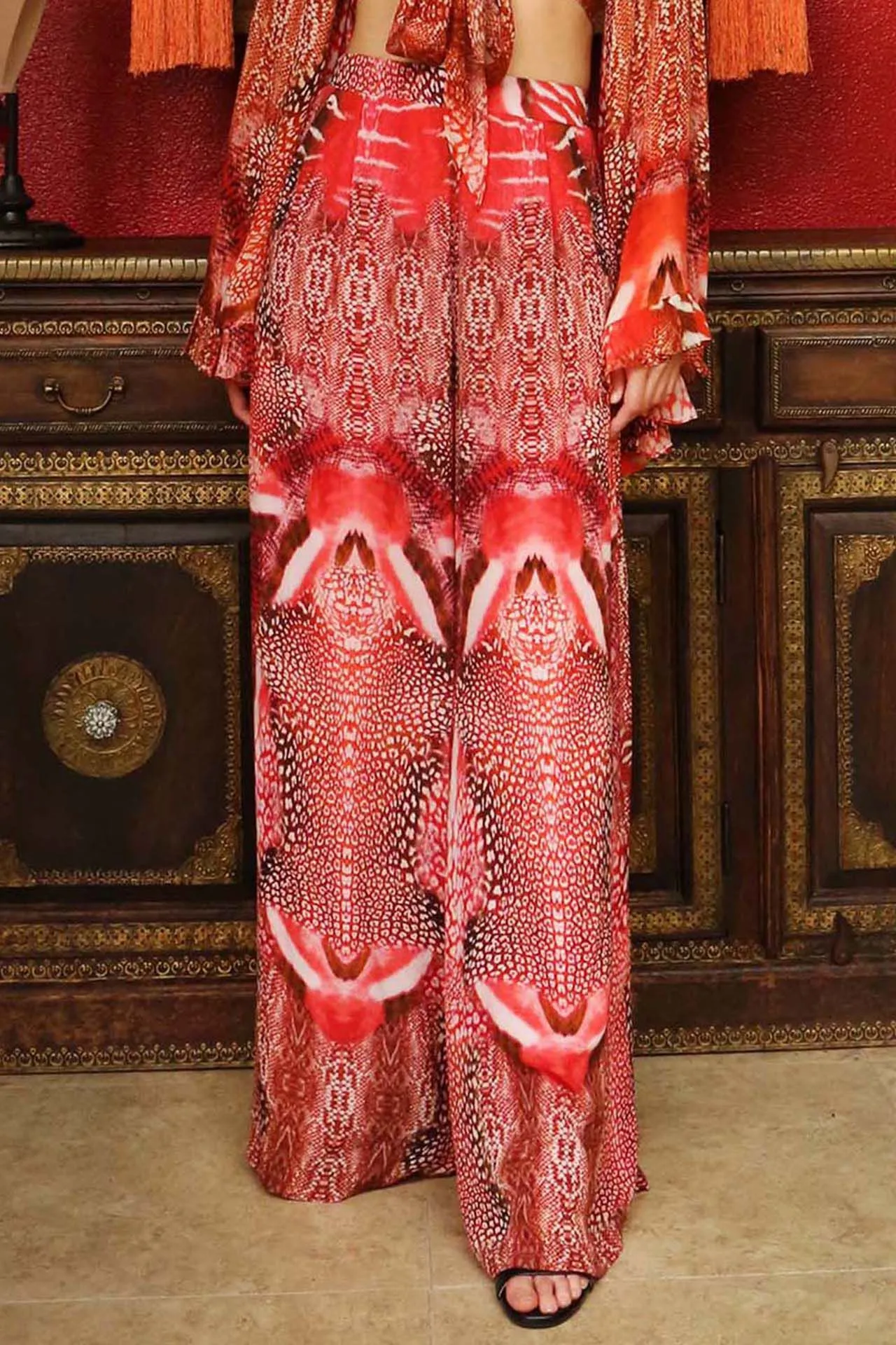 Red Wide Leg Pants