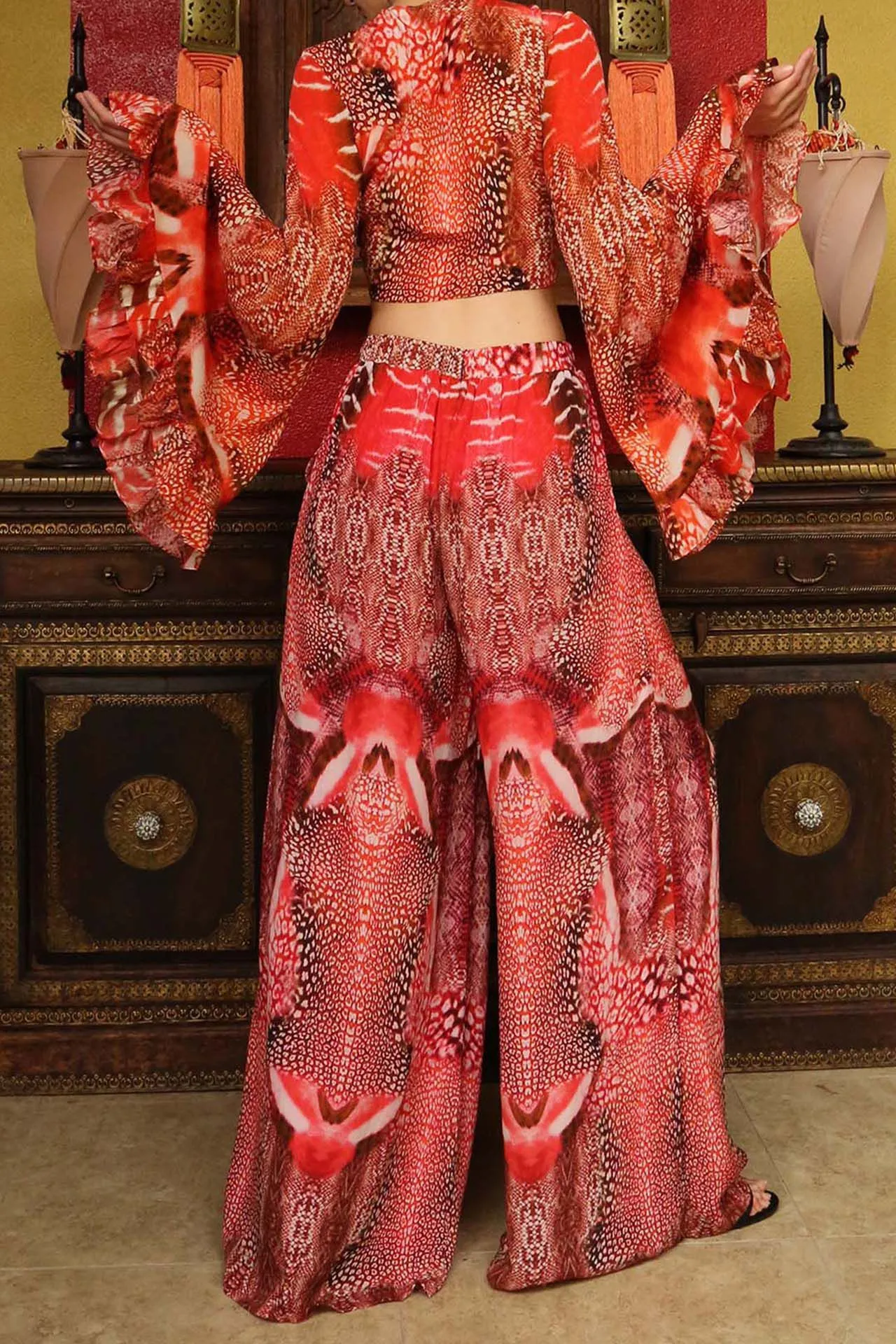 Red Wide Leg Pants