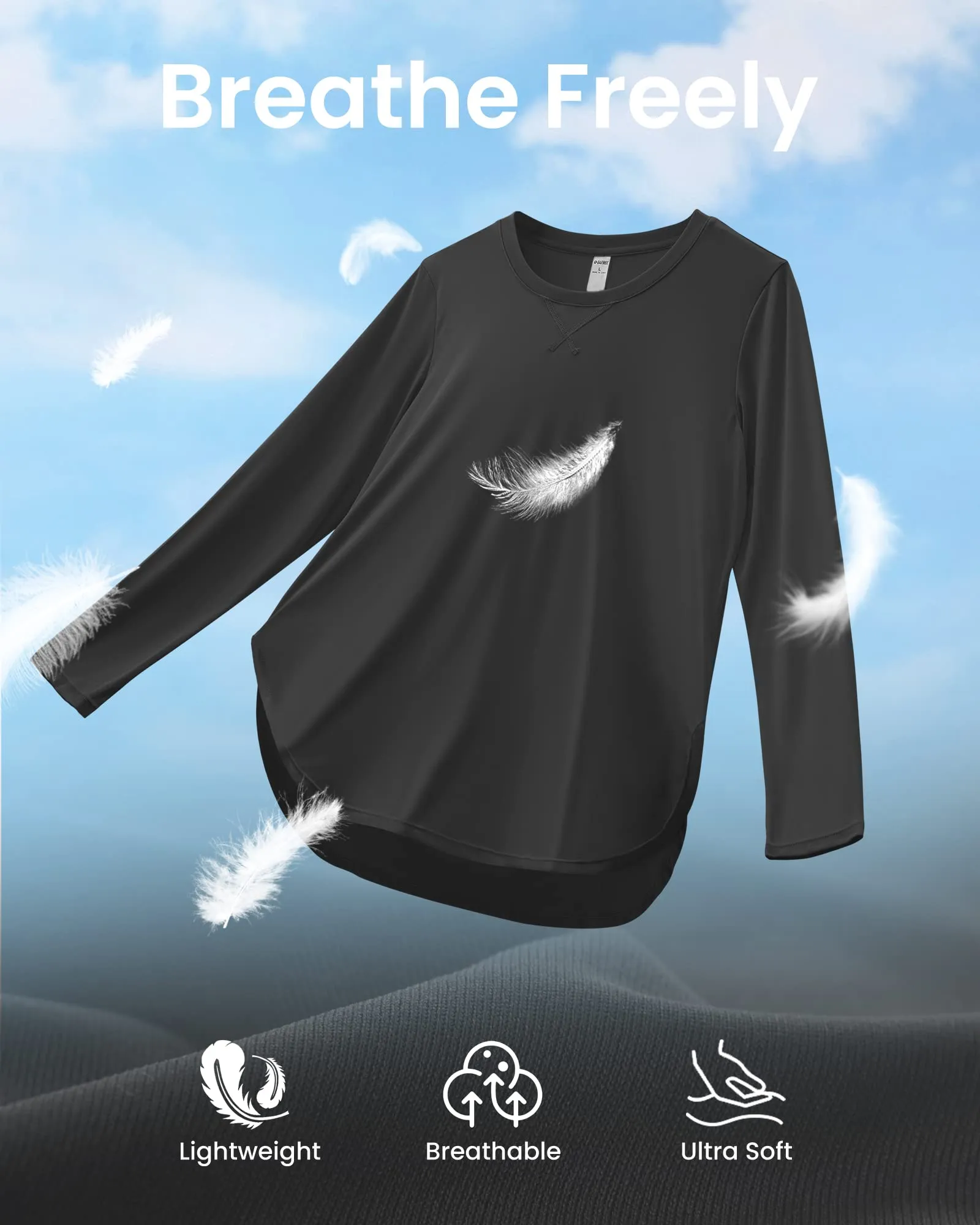 Scoop Neck UV Sun Workout Long Sleeve