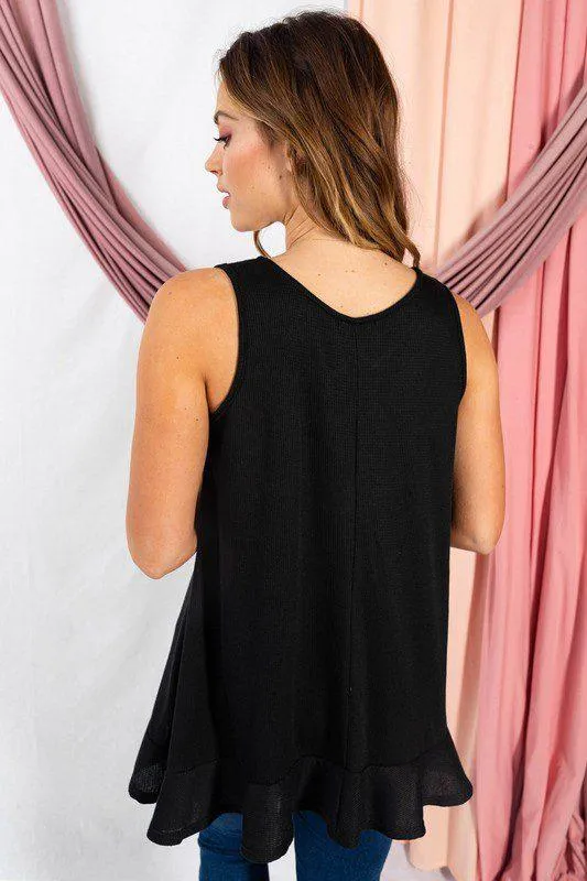 Thermal Strappy Knit Tank Top