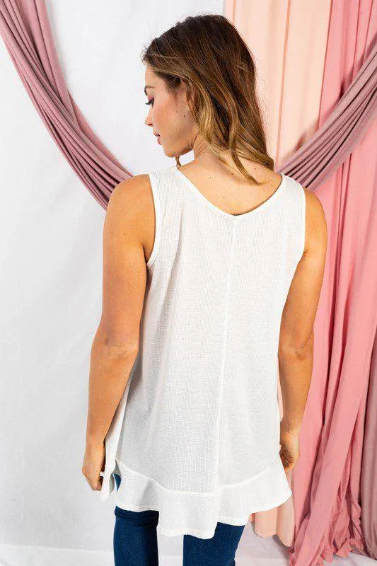 Thermal Strappy Knit Tank Top