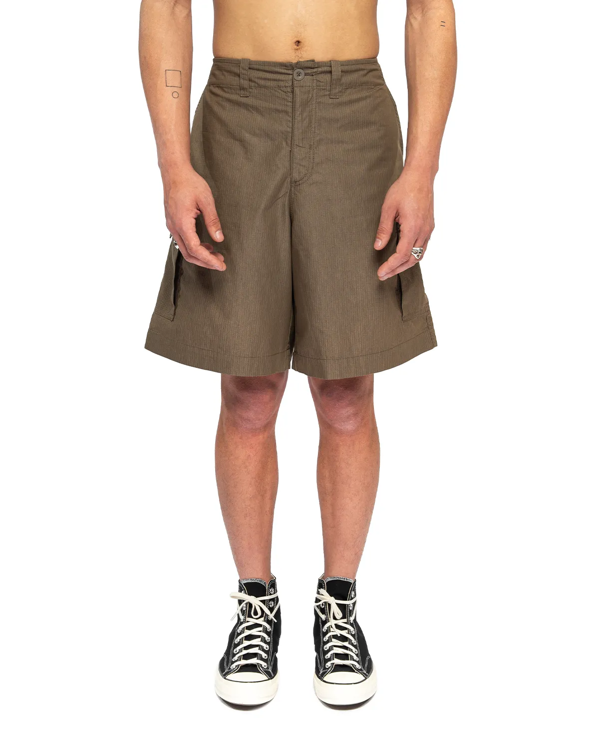 Trekking Cargo Shorts Army Green Cotton Ripstop