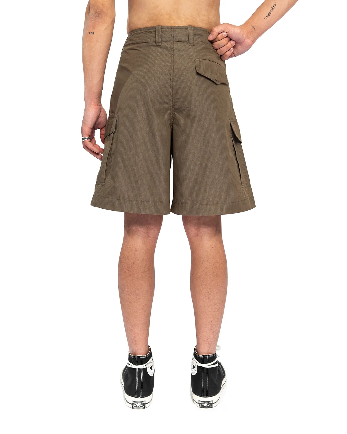 Trekking Cargo Shorts Army Green Cotton Ripstop