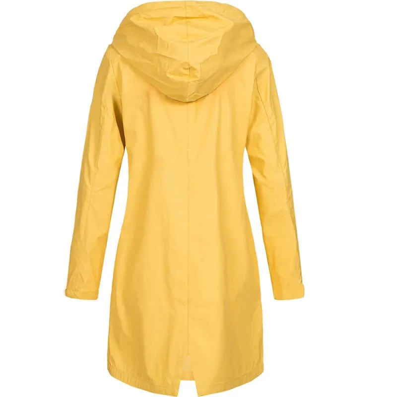 Women's Casual Polyester Long-Sleeved Hooded Windbreaker